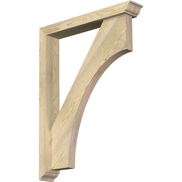 Ekena Millwork Westlake Traditional Rough Sawn Bracket w/ Offset Brace, Douglas Fir, 4"W x 24"D x 32"H BKT0402X24X32WTL01RDF - main